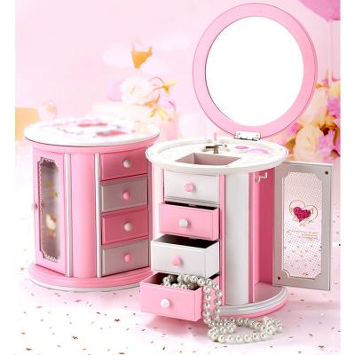 China Jewelry Packing Three-layer Drawer Storage Music Box Jewelry Music Box Cute Creative Gift For Girls for sale