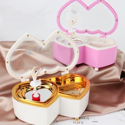 China Jewelry Bedroom Decoration Heart Dancing Girl Music Box Jewelry Storage Packaging Music Box For Girlfriend Gift for sale