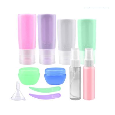 China Small Size Travel Cosmetic Bottles Set Leak Proof Squeezable Containers Silicone For Toiletries Travel Accessories for sale