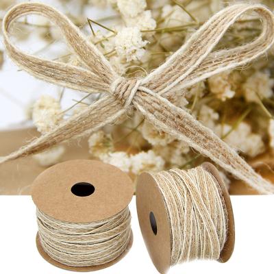 China Recyled Vintage Burlap Hessian Ribbon with Lace Wedding Party Christmas Decoration DIY Craft Gift Wrapping Wrapping for sale