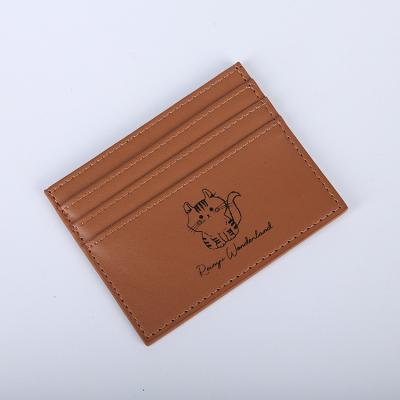 China Promotional Wholesale Custom High Quality MOQ Embossed Slim Card Holder PU Leather Business Card Holder Fashion Low for sale