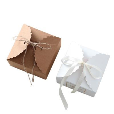 China White Square Custom Wedding Candy Recycled Gift Box Cowhide Paper Materials Packaging Card Baking for sale