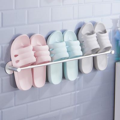 China Self Adhesive Storage Aluminum Towel Holders Wall Mounted Viable Punch Free Rack Holder for sale