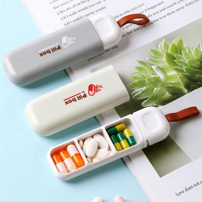 China PP Plastic Three Grids Pill Case Medicine Tablet Dispenser Organizer Pill Box Splitters Pill Storage Organizer for sale