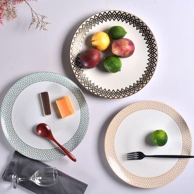 China Sustainable Nordic Ceramic Western Dish Fruit Dish Steak Dish Household Style Ceramica Decorative Dish for sale