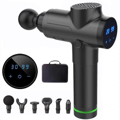 China Electric Thruster Mini Muscle Massage Gun Portable Powerful Percussion Handheld Deep Muscle Timing Control Tissue Fascia Gun for sale