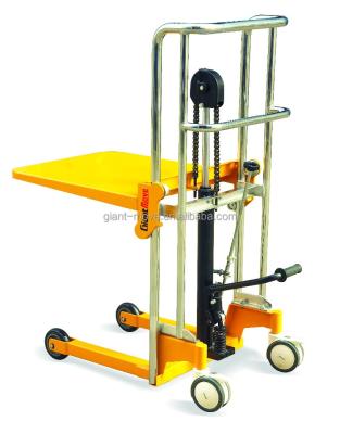 China Stable Quality ME-C / ME-F / ME-G Manual Fork Type Hydraulic Material Handling / Platform Stacker for sale