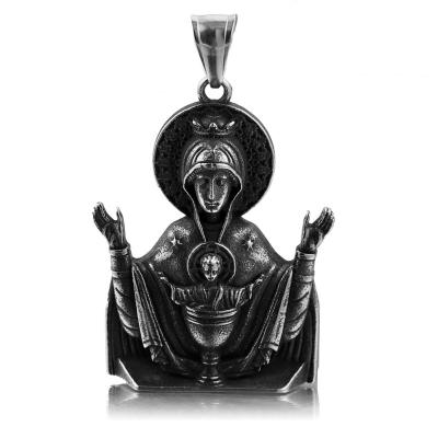 China Fashionable Stainless Steel Christian Blessed Virgin Mary Charms Pendants For Jewelry Making Retro Tone DIY Waterproof Necklace for sale