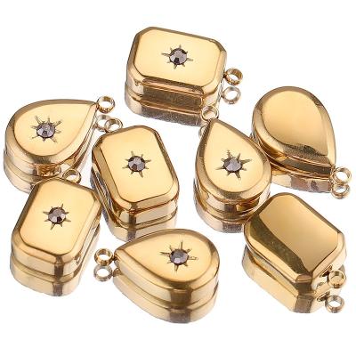 China Gold Plated Sun Gold Solid Stainless Steel Drop Small Exquisite Square Charms Fashionable Earring Designer For DIY Jewelry Making Dropshipping for sale