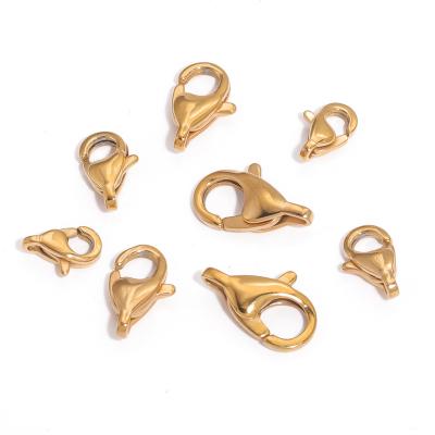 China 10Pcs Fashionable High Quality 18K Gold Plated Stainless Steel Polishing Lobster Hooks Hooks Connector For DIY Jewelry Findings Supplies for sale