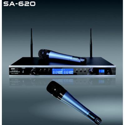 China Professional SA-650 Dual channels wireless microphone system  for karaoke and concert for sale