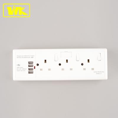 China 13A 4 USB (4.8A) Conversion Extension Socket Residential/Multipurpose Molten Converter with Individual Switch and Neon for sale