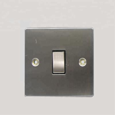 China Residential / General Purpose Stainless Steel 20A UK Double Pole Switch Outlet With Neon for sale