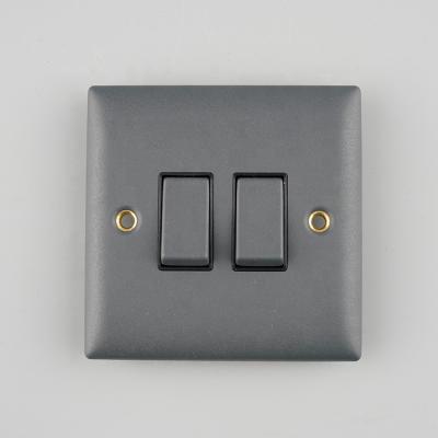 China Electrical Switch Socket 2 General Purpose UK Black Band 2 Way for sale