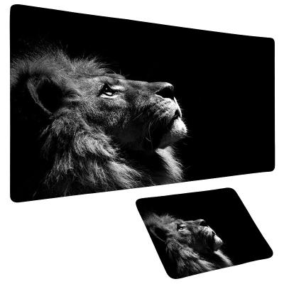 China Cool Black Mouse Pad XXL Large Game Lion Multi-size Computer Gaming Rubber Mousepad Locking Edge Laptop Notebook Keyboard Mat For LOL for sale