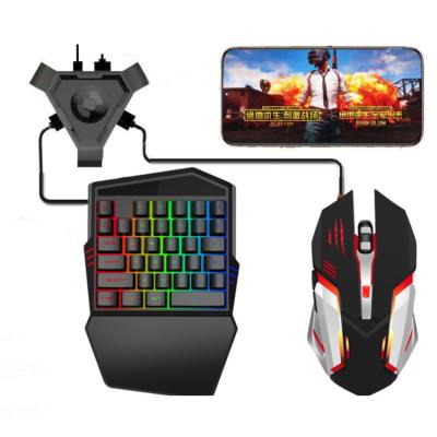 China Palm Rest One Hand Keyboard Mini Gaming Keyboard Wired Backlit Suitable for Phone and Computer for sale