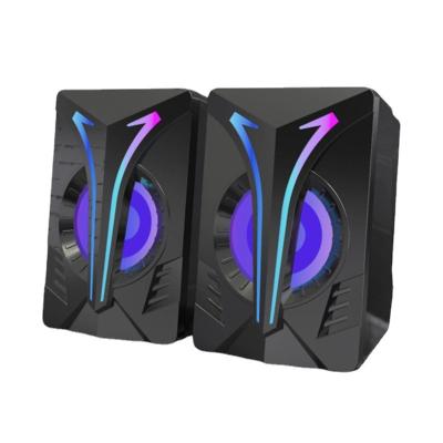 China Plastic Esports Luminous Colorful Luminous Colorful Gaming Computer Gaming 2.0 Sound Speaker for sale