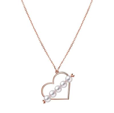 China CLASSIC Hot Selling 18K/14K Rose Gold Sweet Candy Seawater Beads Pendant Necklace Jewelry For Women for sale