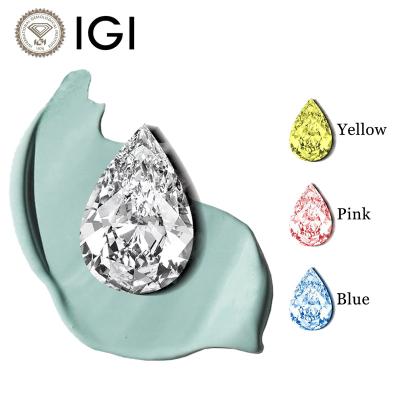 China Wholesale CVD HPHT China IGI Pear Cut D-H VVS-SI Lab Diamond Hpht Certified Real HPHT Diamond 0.3-4 Carat For Jewelry Making for sale