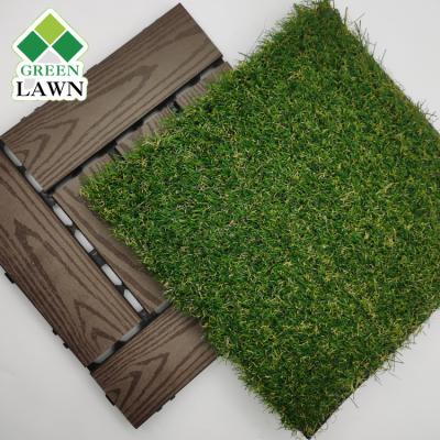 China Easy To Install China Garden Yard Flooring Turf Tiles Decoration Interlocking Artificial Grass Mat for sale