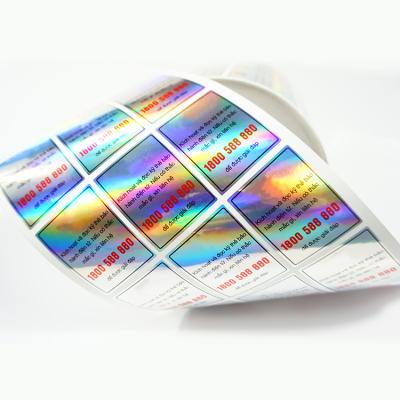 China Simple Custom Decorative Waterproof Film Roll Hologram Hologram Adhesive Label Waterproof Logo Printed Packing Paper Laser for sale