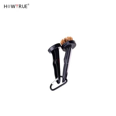 China Protect Golf Clubs Custom Narrow Saddles Golf Brush Cleaner Iron Brush And Nylon Golf Cleaning Brush With Buckle Can Be Printed LOGO for sale