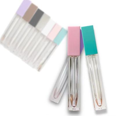 China New Arrival DIY square lip gloss container packaging wholesale empty lip gloss tube with brush for sale