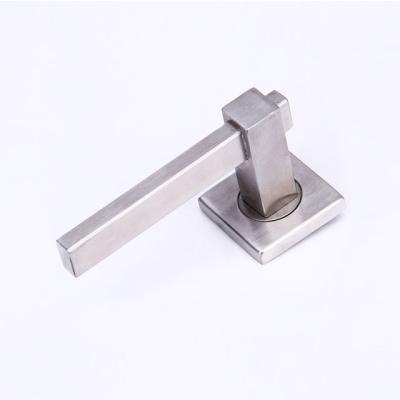 China Door 304 Class Stainless Steel Wooden Door Handle On Square Rosset Modern Design Lever Door Handle Sets for sale