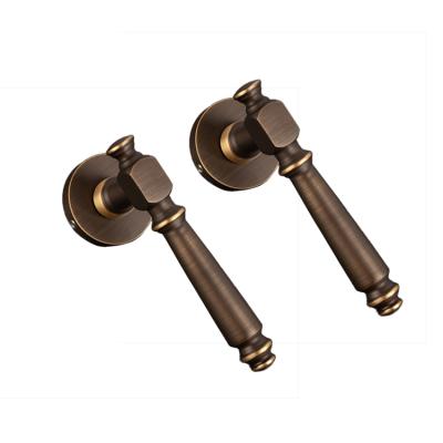 China Full Brass Rosette Door Handle Coffee Gold Bedroom Door Hardware Heavy Duty Lever Handle EUROPEAN for sale