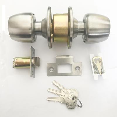 China Wide Round Apple Style 201 Stainless Steel Lock Knob Door Cylinder Entry Application Tubular Cylinder Lock for sale