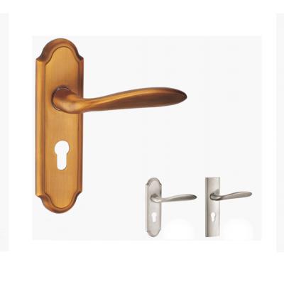 China EUROPEAN Modern Round Latch Single Bolt Door Handle Lock Set Zinc Alloy Wooden Door Small Plate Handle Lock for sale