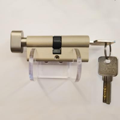 China Widely Used European Standard Full Brass Mortise Lock Cylinder With Keys Single Open Nickel Finish Key Cylinders for sale