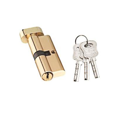 China Easy Installation Cylinder Computer Key Bathroom Door Single Open Cylinder Lock With Knob Euro Profile 70MM Brass Professional Factory Made DAB for sale