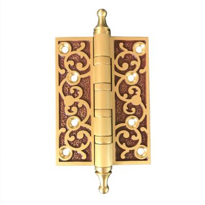 China Long Life Full Victorian Brass Hinge For Exit Door Gold 4 Inch Copper Hinge Classic Cut Out Flat Type Door Pivot Hinge With 4BB for sale