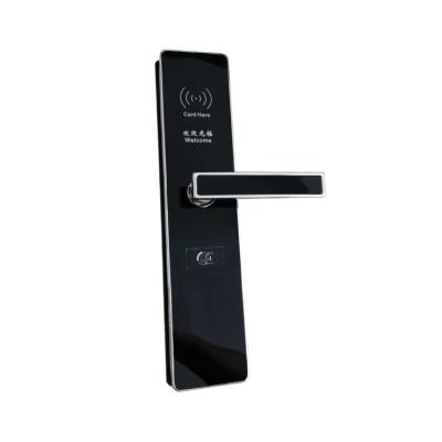 China Hotel RFID Digital Card Lock Black Stainless Steel Door Lock Rfid System High Rfid Security Electronic Lock With Card for sale