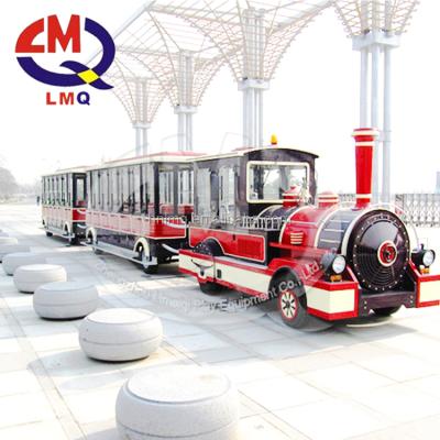 China 40seats two carriages trackless train locomotive Ride on road train rides for kids no rail trains for sale for sale