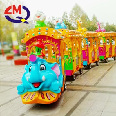 China Electric Animal Kiddie Ride Trackless Tourist Elephant Trains For Sale en venta