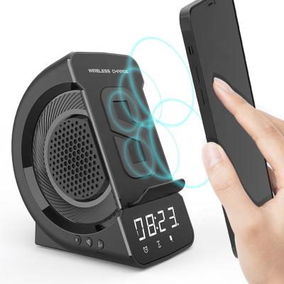 China BT Speaker New Arrival SHABA WD-200 Wireless Charger With 1200mAh Portable Radio BT Speaker Alarm Clock FM Charging BT Speaker for sale