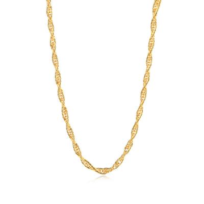 China Environmental Friendly 24K Solid Gold Jewelry 2.5mm Rope Chain Necklace For Woman for sale