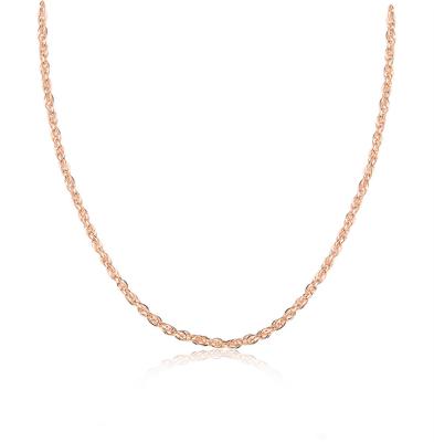 China Environmental Friendly Jewelry 14ct Real Gold 14K Solid Gold 1.5mm Pawnable Rope Chain Necklace For Woman for sale