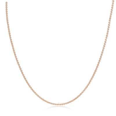 China 14K Real Solid Gold Jewelry 14ct Yellow Gold 1mm Chopin Environmental Friendly Chain Necklace For Woman for sale