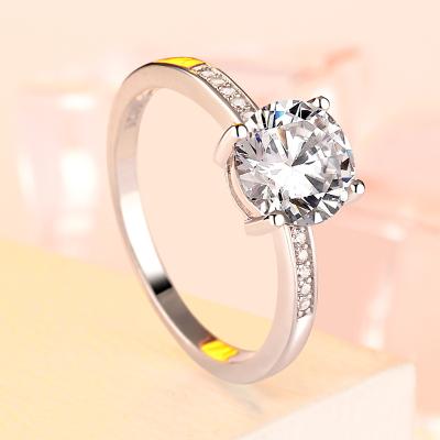 China Fast Delivery 925 Sterling Silver Cubic Zirconia Stone Custom Jewelry Simulated Diamond Rings For Woman for sale