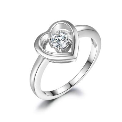 China 925 Sterling Jewelry Environmental Friendly Silver Cubic Zirconia Heart Stones Women Rings for sale