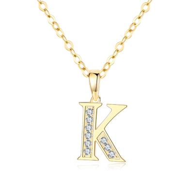 China Environmental Friendly 925 Sterling Silver Jewelry CZ Stones Silver 925 Letter K Pendant For Woman for sale