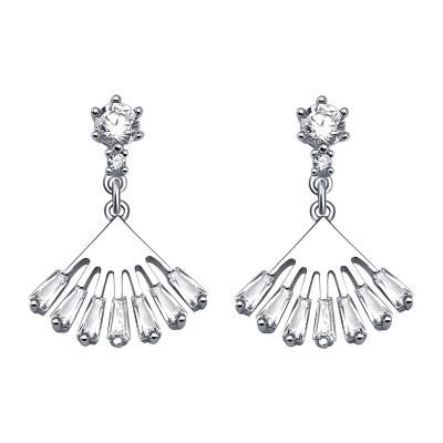 China Environmental Friendly 925 Sterling Silver Jewelry Zircon Stones Drop Dangle Earrings For Woman for sale