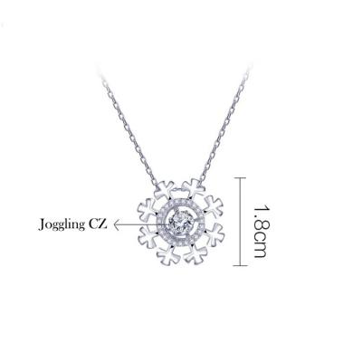 China Fashion Copper Snowflake Zirconia Jewelry Brass Fashion Pendant Necklace For Woman for sale