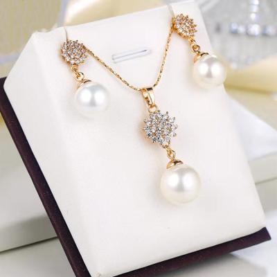 China Fast Delivery Fashion Brass Jewelry Set Zirconia Stones Beads Earrings Copper Necklaces Set For Woman Costume Jewelry for sale