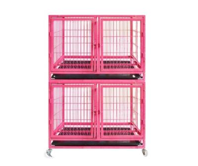 China Breathable Separation Iron Pet Cage Double Layers Pet Breeding Cage for sale