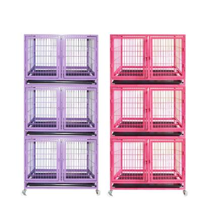 China Breathable Pet Breeding Cage Three Layers Mother And Kids Cage With Separation For Dogs And Cats(s) for sale