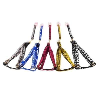 China Double Layer Durable Adjustable Nylon Dog Step In Chest Strap Dog Harness Dog Leash Collar 2.0*120cm for sale